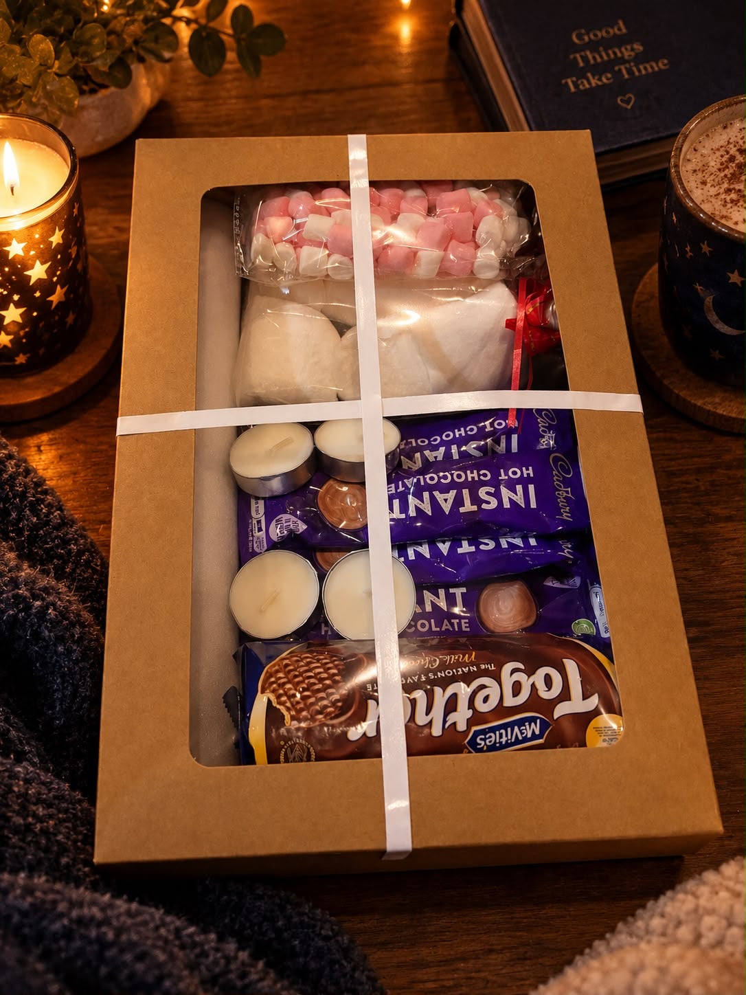 Ultimate Family Movie Night Box - Vegetarian Cadbury Hot Chocolate & Popcorn Hamper