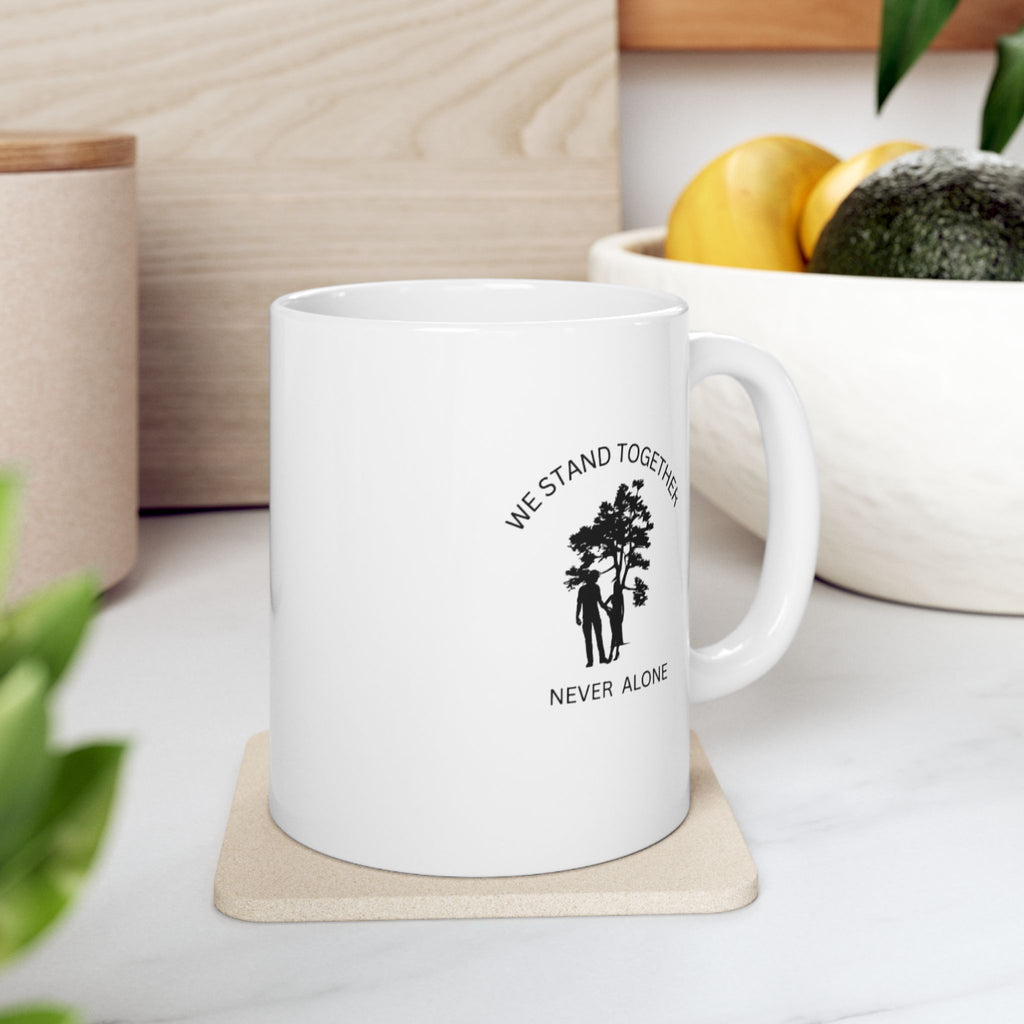 We Stand Together Never Alone Palm Tree Ceramic Mug