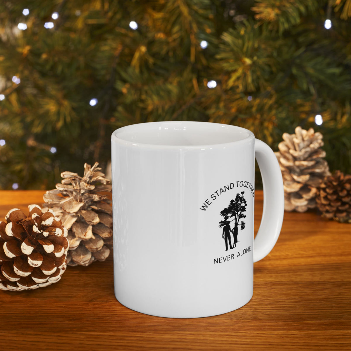 We Stand Together Never Alone Palm Tree Ceramic Mug