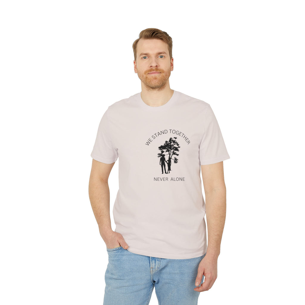 We Stand Together T-Shirt, Never Alone Tree Graphic Tee, Inspirational Nature Typography Shirt, Motivational Couple Slogan Top, Unity Gift