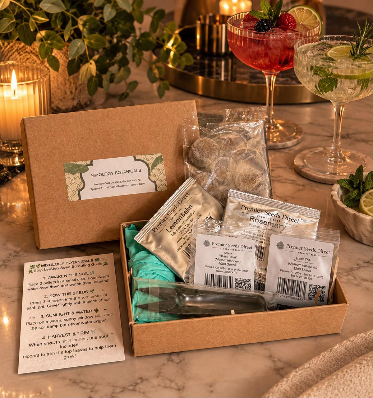 Herb Mixology Botanicals Growing Kit - Premium Herb Starter Set